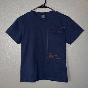 FBR Boys Navy Blue Short Sleeve Pocket T-Shirt Size 16 – Casual Graphic Tee